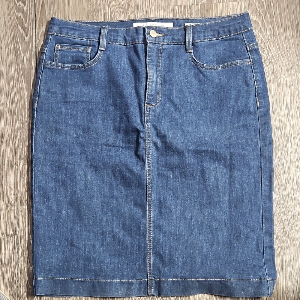 Jones New York Blue Denim Pencil Skirt
